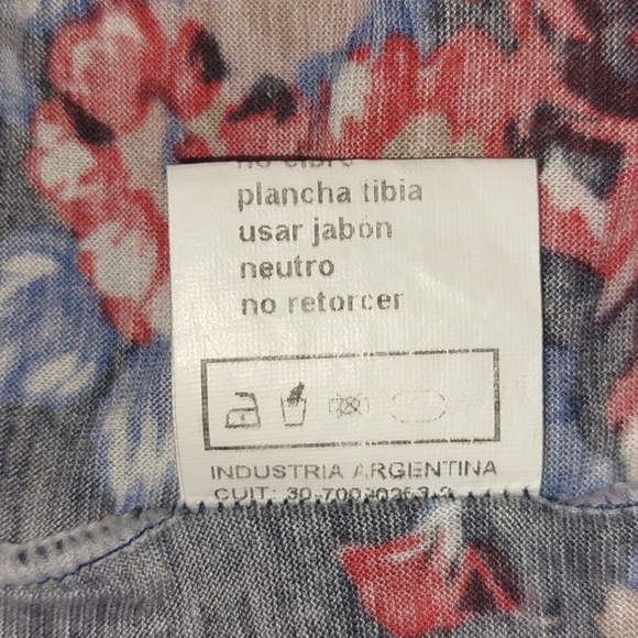 Awada Women's Sustainable 100% Viscose Floral Mini Dress  Blue Red/White Floral - Picture 10 of 10